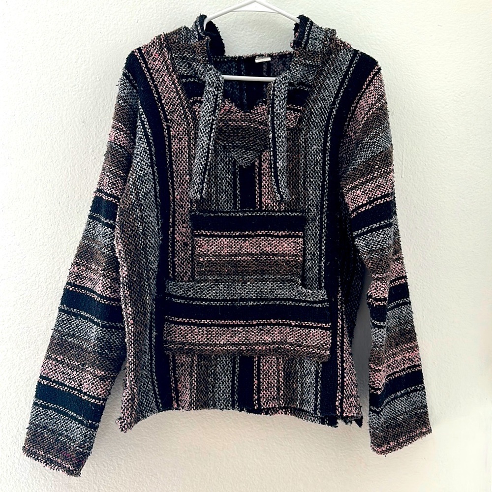 Authentic Mexican Baja Hoodie Sweater Size Medium